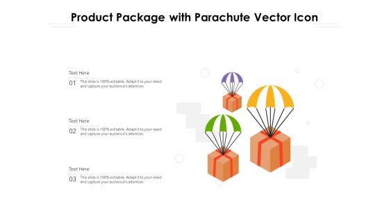 Product Package With Parachute Vector Icon Ppt PowerPoint Presentation Designs Download PDF