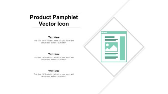 Product Pamphlet Vector Icon Ppt PowerPoint Presentation Outline Slide