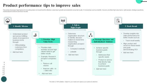 Product Performance Tips To Improve Sales Demonstration PDF