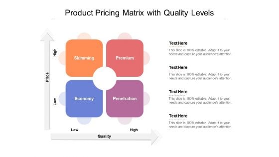 Product Pricing Matrix With Quality Levels Ppt PowerPoint Presentation Ideas Files PDF