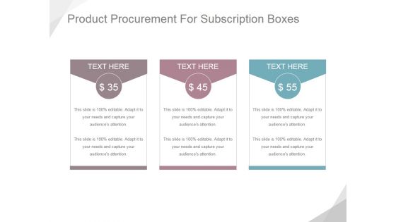 Product Procurement For Subscription Boxes Ppt PowerPoint Presentation Show