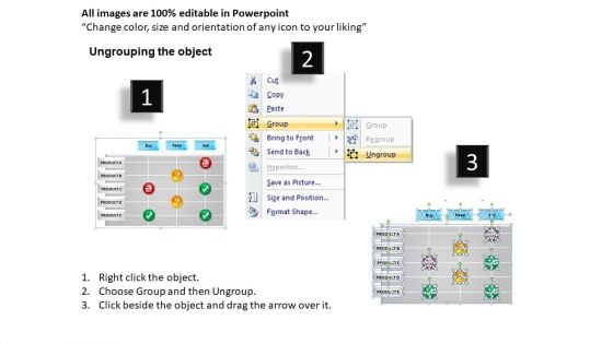 Product Profitability Comparison Matrix Table PowerPoint Templates