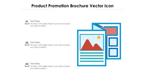 Product Promotion Brochure Vector Icon Ppt PowerPoint Presentation Professional Background PDF