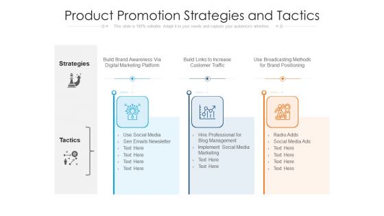 Product Promotion Strategies And Tactics Ppt PowerPoint Presentation Infographic Template Portfolio PDF