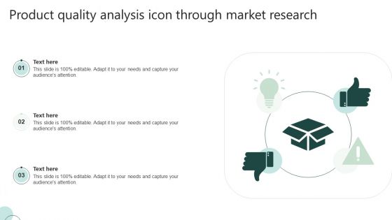 Product Quality Analysis Icon Through Market Research Ppt Professional Maker PDF