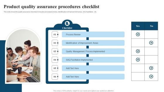 Product Quality Assurance Procedures Checklist Structure PDF