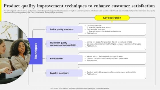 Product Quality Improvement Techniques To Enhance Customer Satisfaction Template PDF