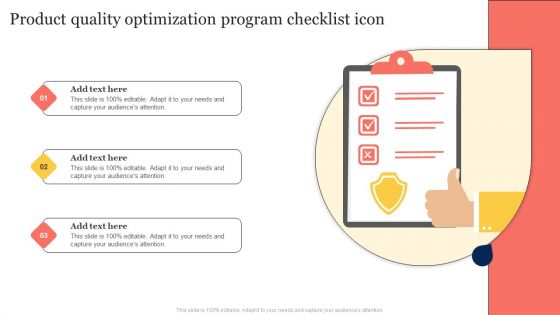 Product Quality Optimization Program Checklist Icon Brochure PDF