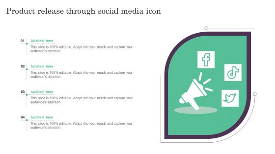 Product Release Through Social Media Icon Ppt PowerPoint Presentation Summary Graphics Design PDF
