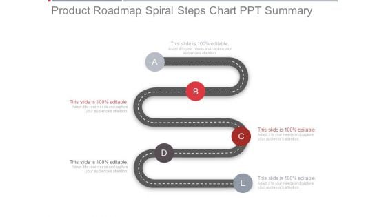 Product Roadmap Spiral Steps Chart Ppt Summary