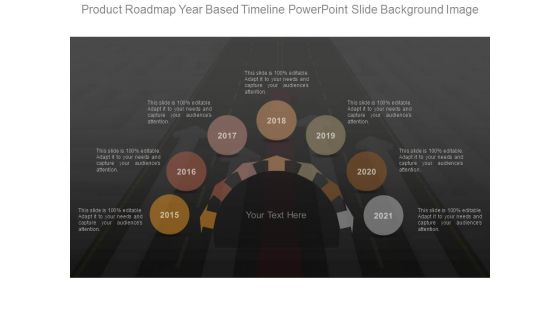 Product Roadmap Year Based Timeline Powerpoint Slide Background Image