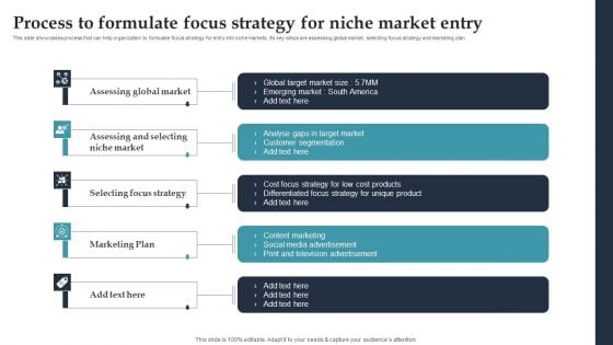 Product Rollout Techniques Process To Formulate Focus Strategy For Niche Market Entry Professional PDF