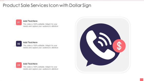 Product Sale Services Icon With Dollar Sign Guidelines PDF