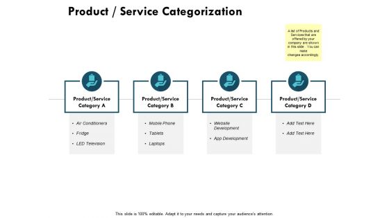 Product Service Categorization Ppt PowerPoint Presentation Ideas Rules