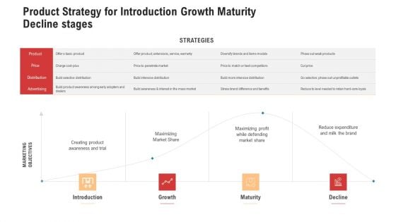 Product Strategy For Introduction Growth Maturity Decline Stages Brochure PDF