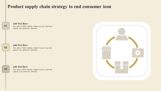 Product Supply Chain Strategy To End Consumer Icon Brochure PDF