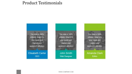 Product Testimonials Ppt PowerPoint Presentation Diagrams