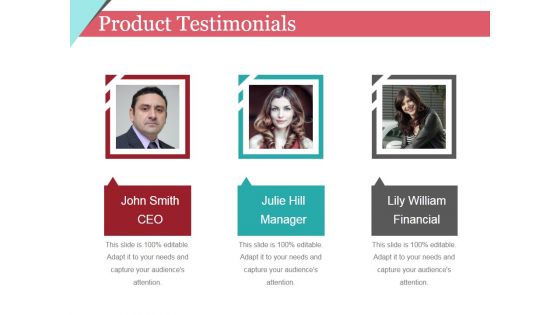 Product Testimonials Ppt PowerPoint Presentation Layouts Pictures