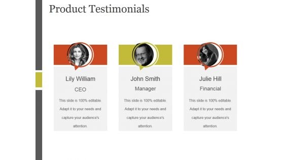 Product Testimonials Ppt PowerPoint Presentation Template