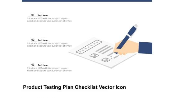 Product Testing Plan Checklist Vector Icon Ppt PowerPoint Presentation Show Professional PDF