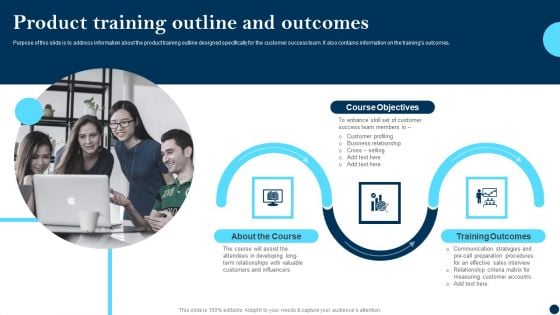 Product Training Outline And Outcomes Client Success Best Practices Guide Elements PDF