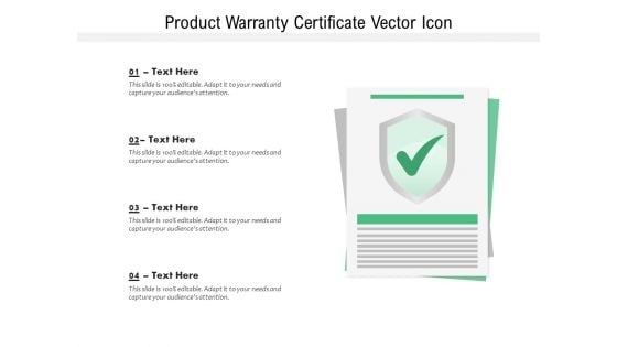 Product Warranty Certificate Vector Icon Ppt PowerPoint Presentation Layouts Tips PDF