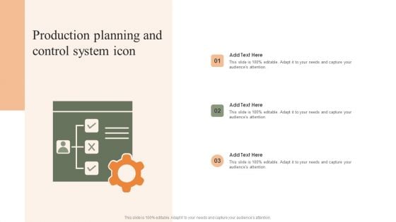 Production Planning And Control System Icon Brochure PDF