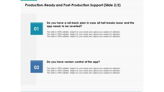 Production Ready And Post Production Support Management Ppt Powerpoint Presentation Styles Show