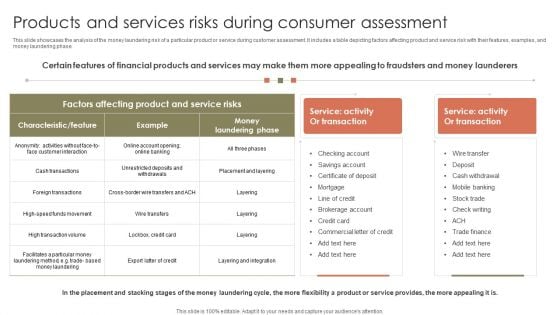 Products And Services Risks During Consumer Assessment Professional PDF