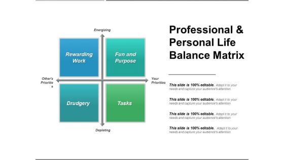 Professioanl And Personal Life Balance Matrix Ppt PowerPoint Presentation Inspiration Portfolio