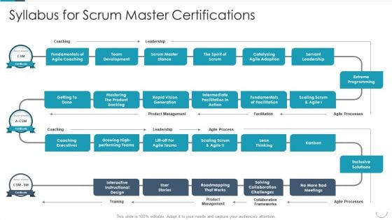 Professional Agile Master Certification Procedure Information Technology Syllabus For Scrum Master Certifications Template PDF