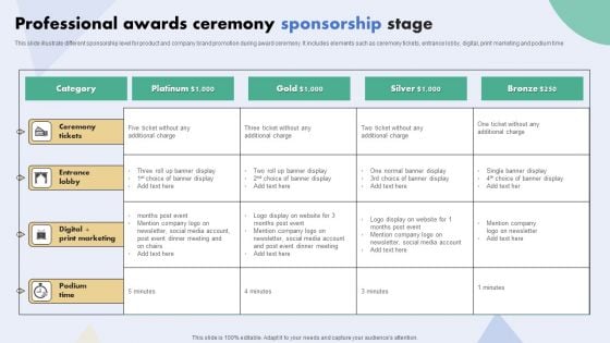 Professional Awards Ceremony Sponsorship Stage Brochure PDF Professional Awards Ceremony Sponsorship Stage Brochure PDF