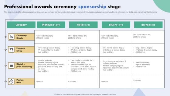 Professional Awards Ceremony Sponsorship Stage Brochure PDF