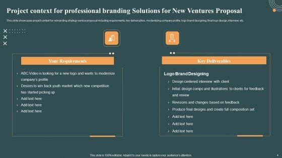 Professional Branding Solutions For New Ventures Proposal Ppt PowerPoint Presentation Complete Deck With Slides