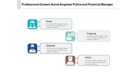 Professional Careers Nurse Engineer Police And Financial Manager Ppt PowerPoint Presentation Model Example File Professional Careers Nurse Engineer Police And Financial Manager Ppt PowerPoint Presentation Model Example File