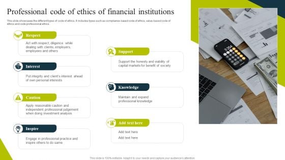 Professional Code Of Ethics Of Financial Institutions Themes PDF