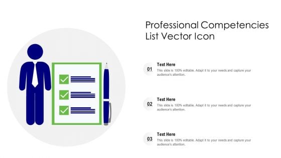 Professional Competencies List Vector Icon Ppt PowerPoint Presentation Design Ideas PDF