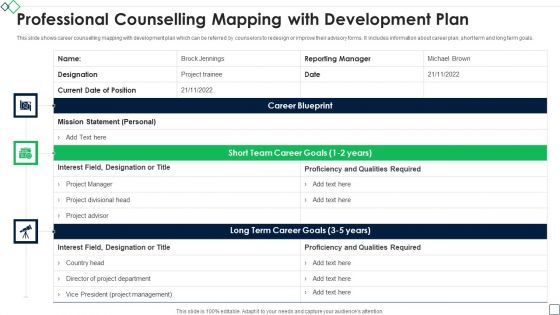Professional Counselling Mapping With Development Plan Microsoft PDF Professional Counselling Mapping With Development Plan Microsoft PDF