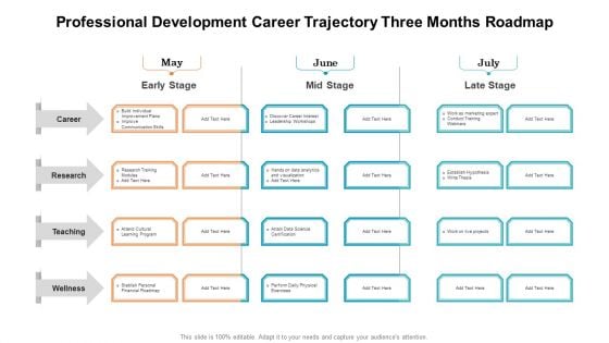 Professional Development Career Trajectory Three Months Roadmap Portrait