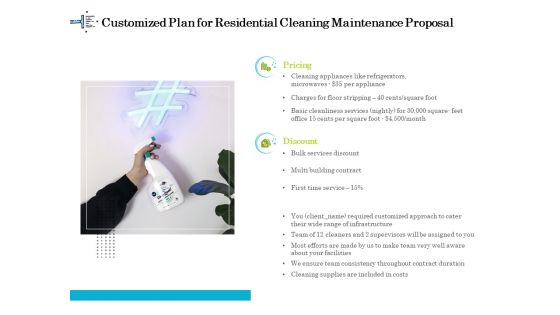 Professional House Cleaning Service Customized Plan For Residential Cleaning Maintenance Proposal Summary PDF