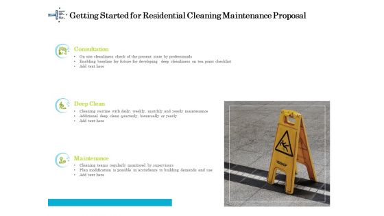 Professional House Cleaning Service Getting Started For Residential Cleaning Maintenance Proposal Information PDF