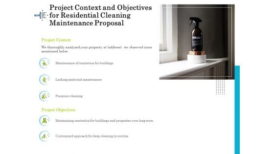 Professional House Cleaning Service Project Context And Objectives For Residential Maintenance Proposal Summary PDF