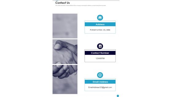 Professional Musician Proposal Contact Us One Pager Sample Example Document Professional Musician Proposal Contact Us One Pager Sample Example Document