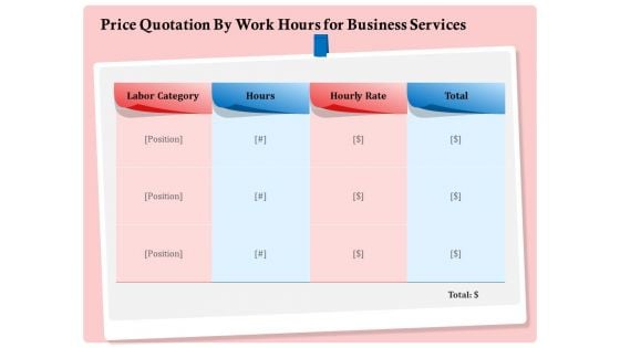 Professional Price Quotation By Work Hours For Business Services Ppt Layouts Example File PDF