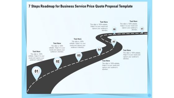 Professional Quotation Estimation Solutions 7 Steps Roadmap For Business Service Price Quote Proposal Summary PDF