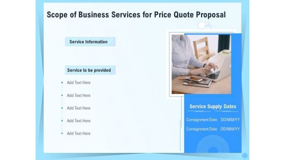 Professional Quotation Estimation Solutions Scope Of Business Services For Price Quote Proposal Topics PDF