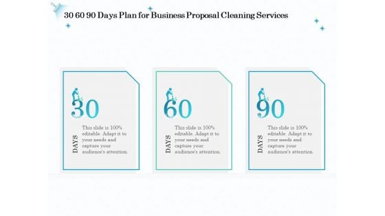 Professional Sanitation Solutions 30 60 90 Days Plan For Business Proposal Cleaning Services Themes PDF