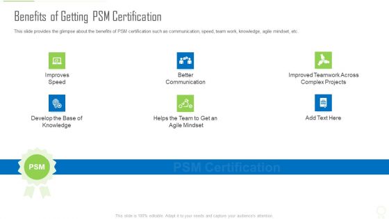 Professional Scrum Master Certification Benefits Of Getting PSM Certification Mockup PDF