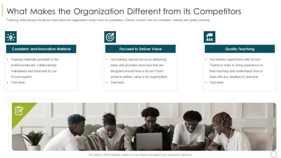 Professional Scrum Master Training IT What Makes The Organization Different From Its Competitors Inspiration PDF