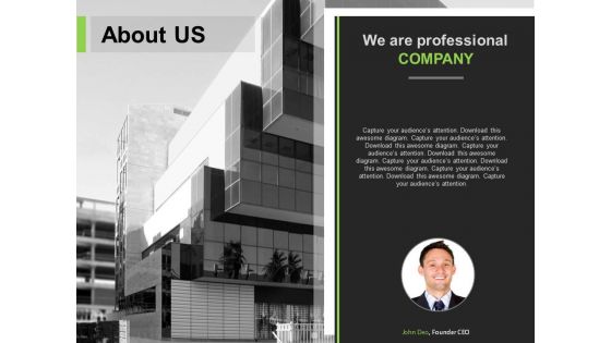 Professional Slide For About Us Projection Powerpoint Slides